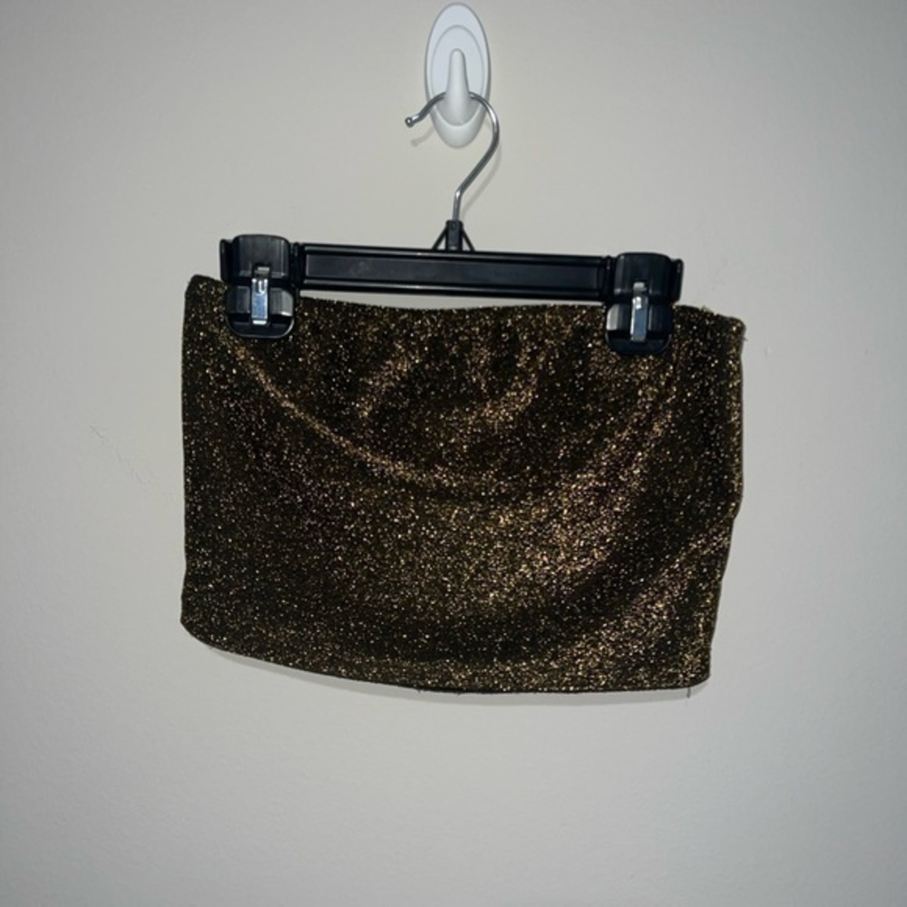 Gold sparkly glitter tube top Windsor Small